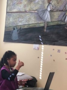 Student engaged in remote learning